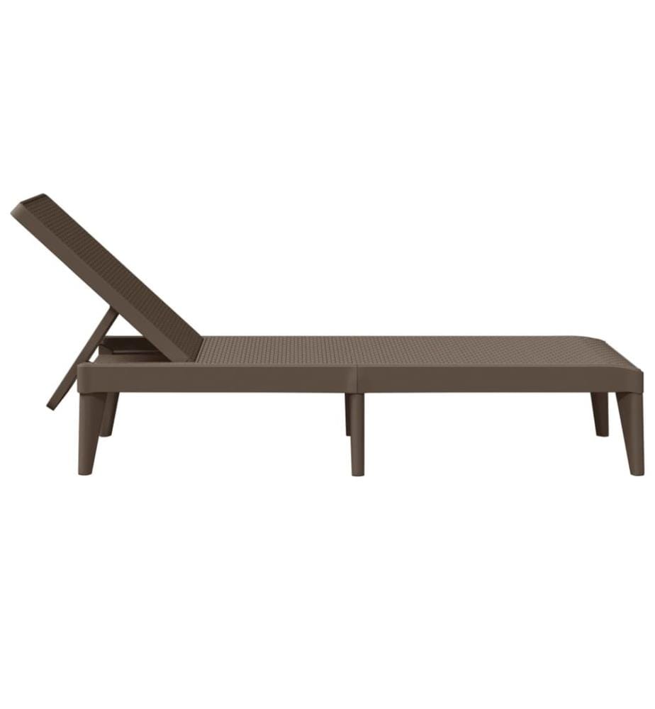 vidaXL Sonnenliege Braun 186x60x29 cm PP