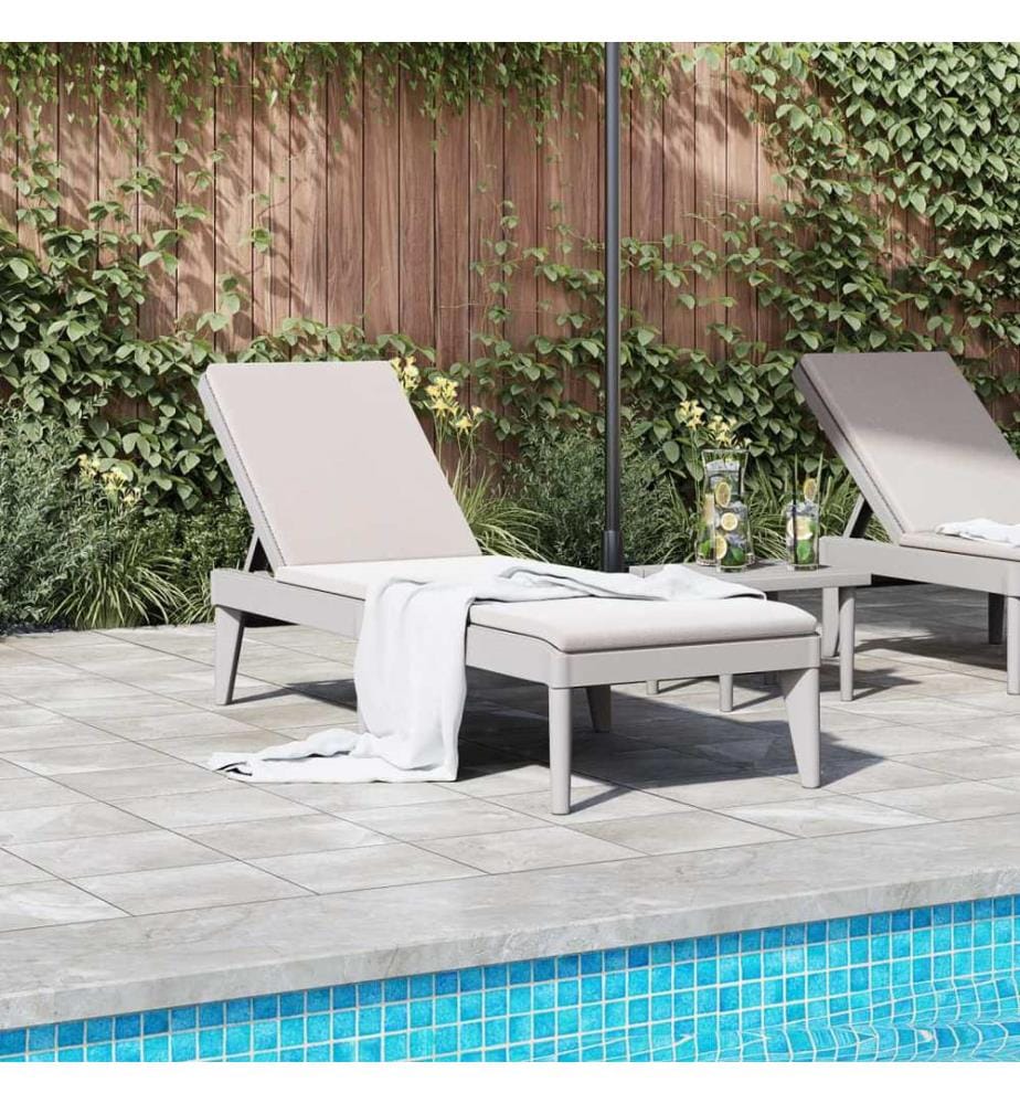 vidaXL Sonnenliege Grau 186x60x29 cm PP