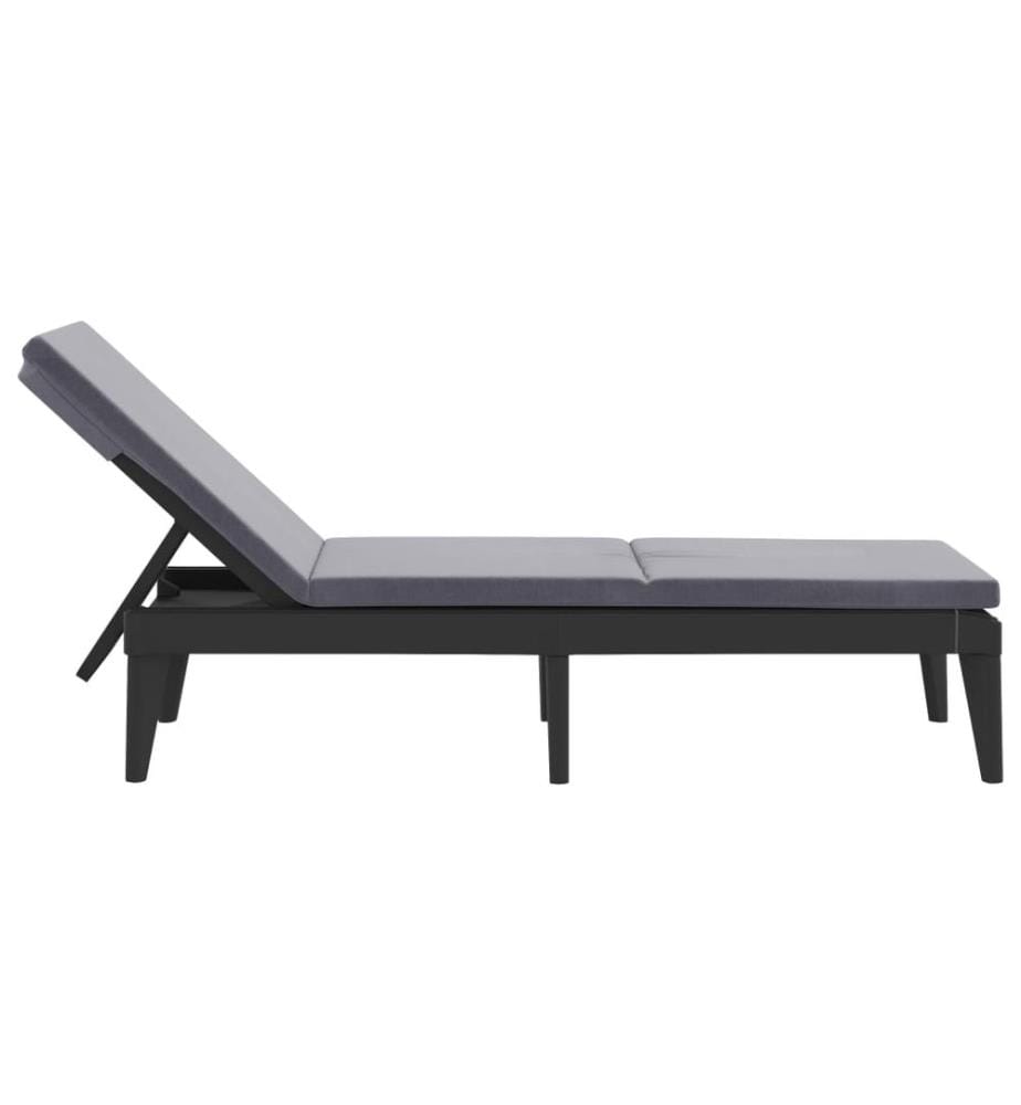 vidaXL Sonnenliege mit Auflage Anthrazit 186x60x29 cm PP
