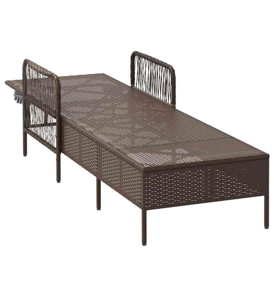 vidaXL Sonnenliege Braun und Creme Weiss 55 x 200 x 92 cm Poly-Rattan