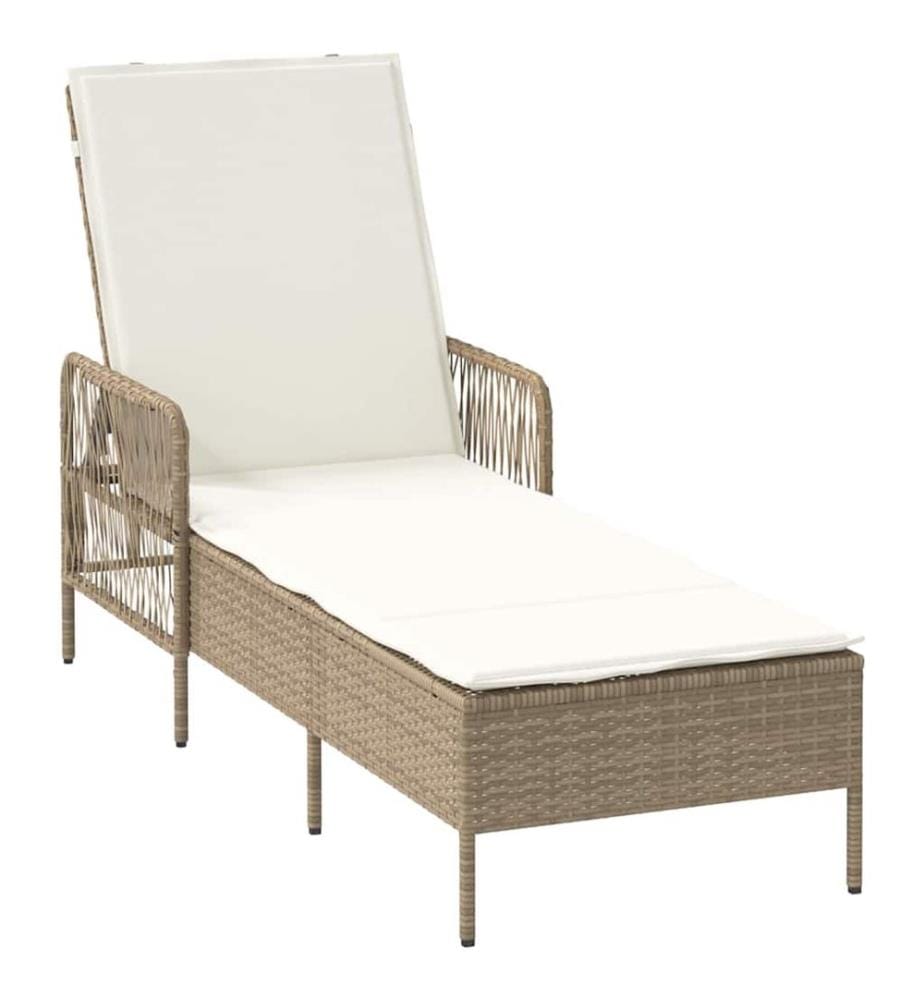 vidaXL Sonnenliege 3 pcs Beige und Cremeweiss 55 x 200 x 92 cm