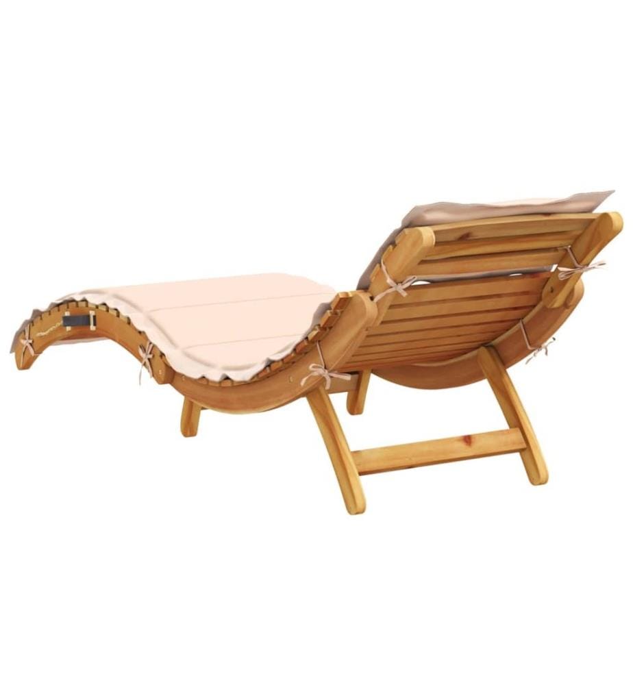 vidaXL Sonnenliege mit Auflage Beige Massivholz Akazie
