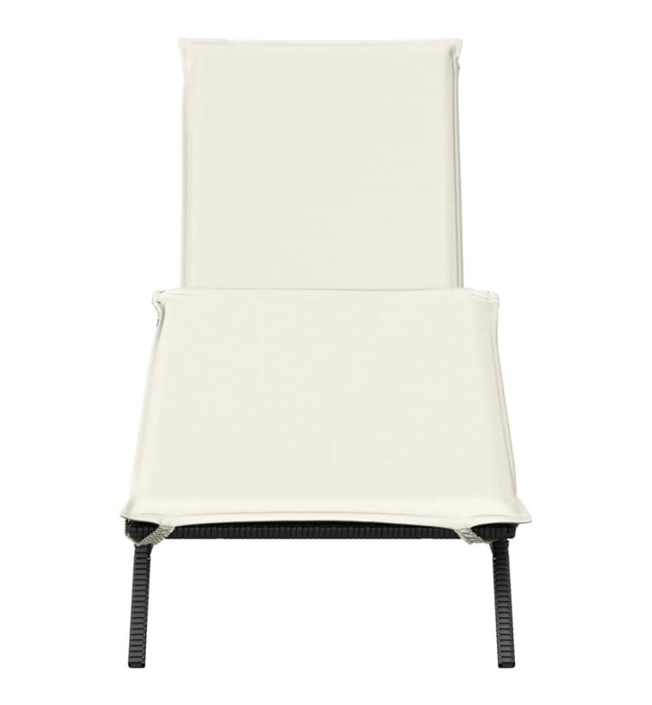 vidaXL Sonnenliege mit Auflage Schwarz Poly-Rattan