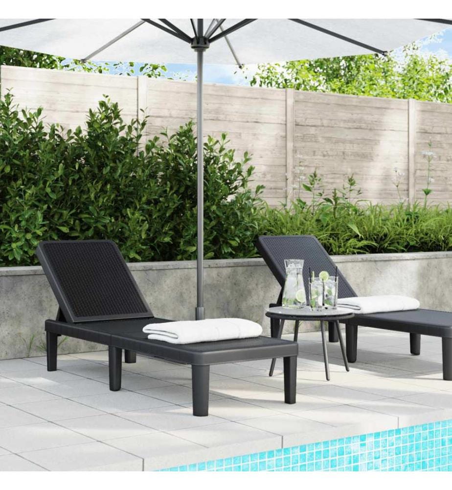 vidaXL 4-fach Verstellbare Sonnenliege 155,5x57x28 cm Polypropylen