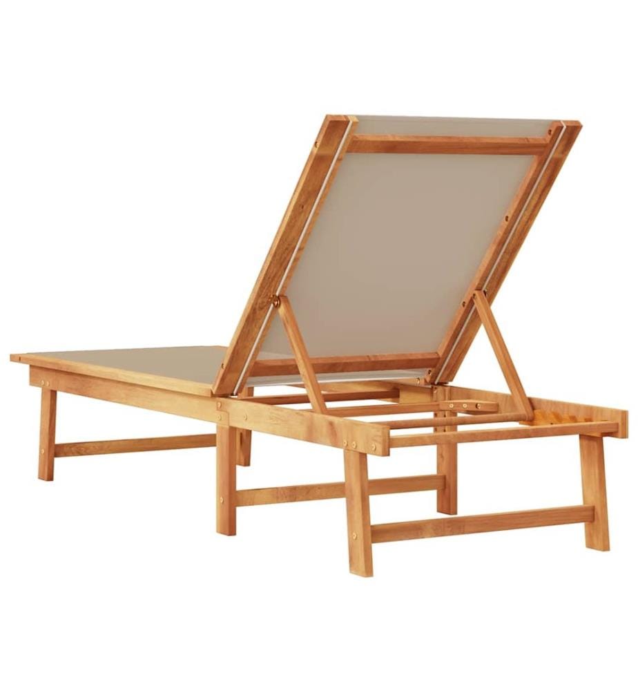 vidaXL Sonnenliege Taupe Massivholz Akazie und Textilene
