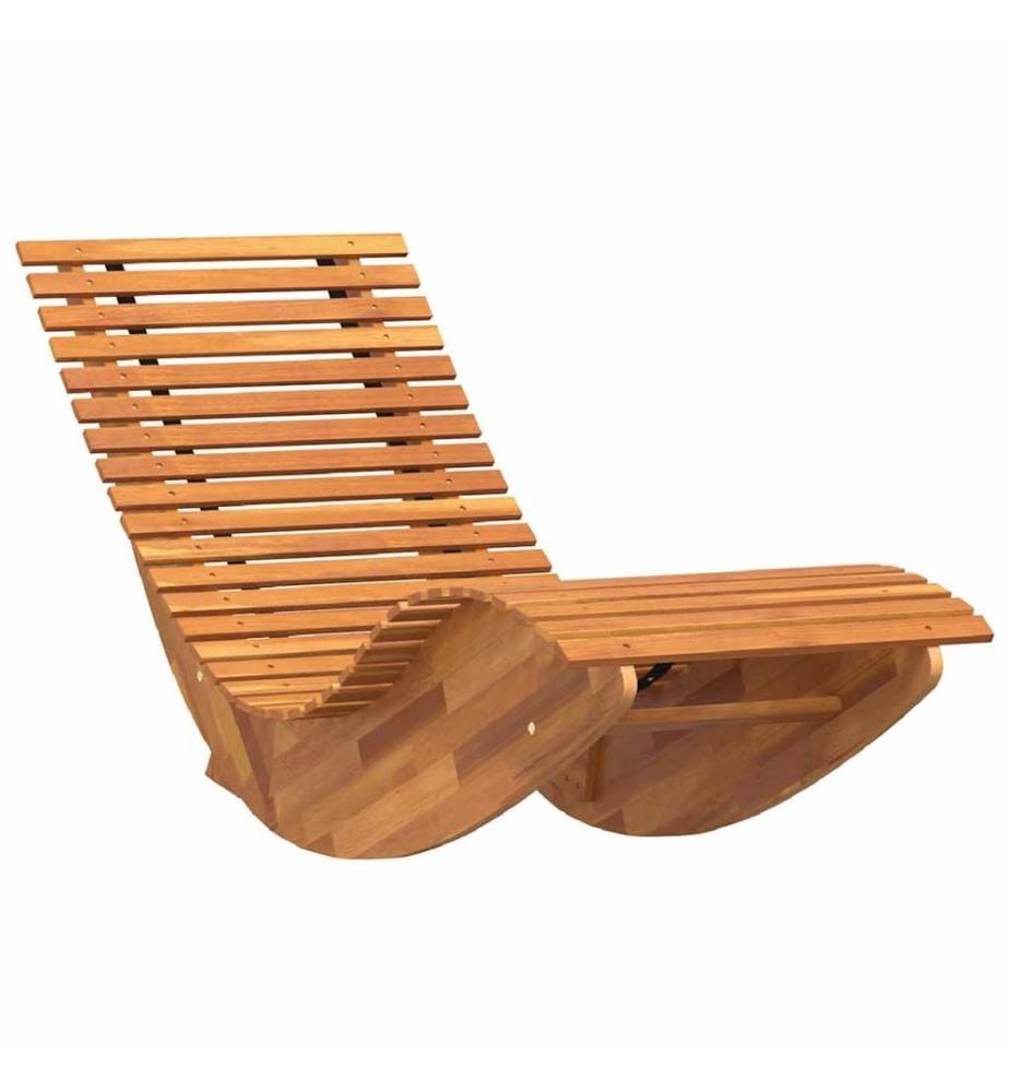 vidaXL Transat 2 pcs Marron 154 x 60 x 74 cm Bois d'Acacia Massif