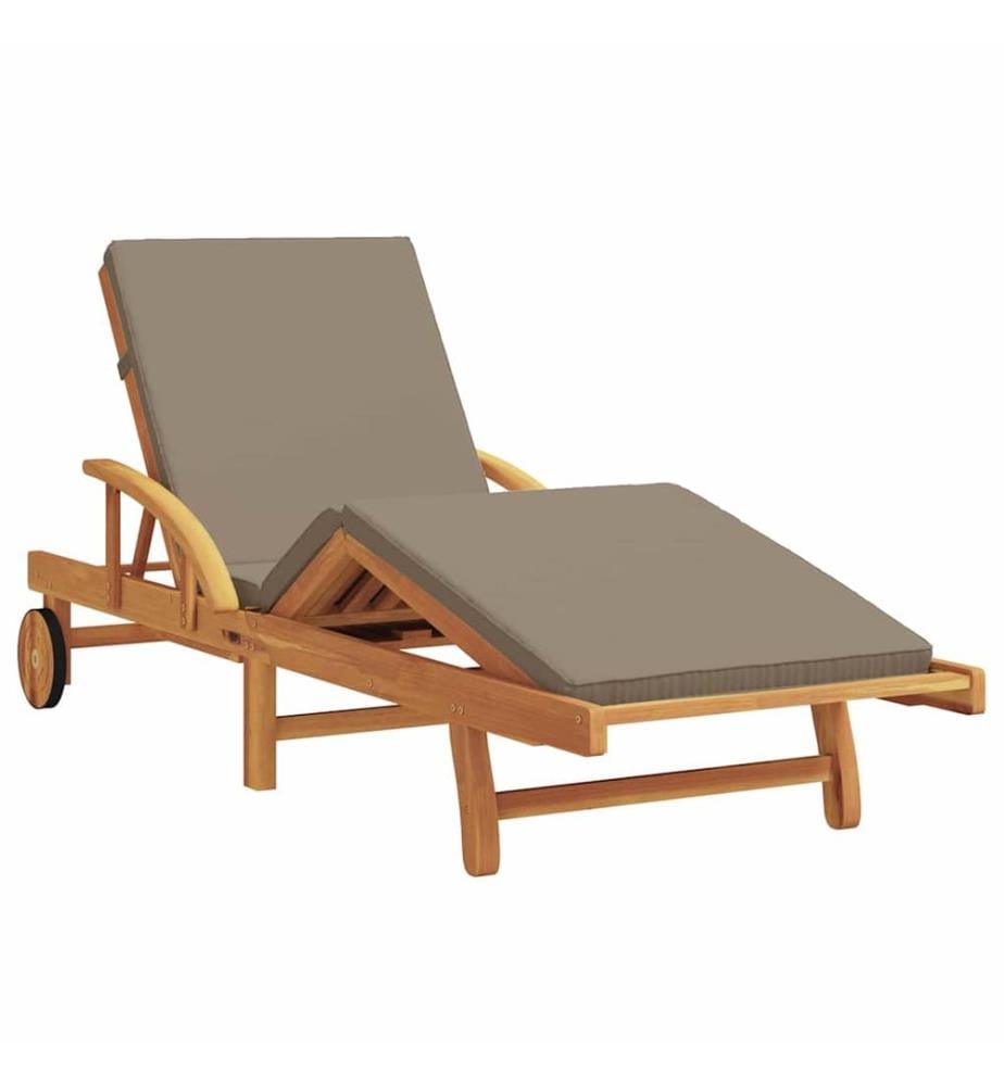 vidaXL Sonnenliege Taupe 200 x 67 x 84 cm Massivholz Akazie