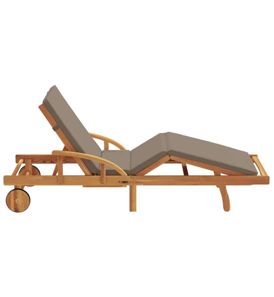 vidaXL Sonnenliege Taupe 200 x 67 x 84 cm Massivholz Akazie