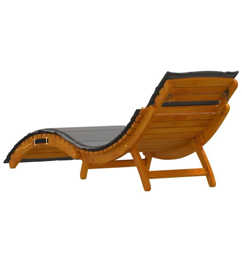 vidaXL Sonnenliege mit Kissen 2 pcs Grau Massivholz Akazie