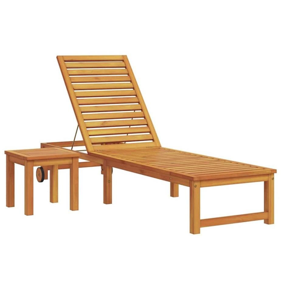 vidaXL Sonnenliege Braun 202 x 53 x 89 cm Massivholz Akazie