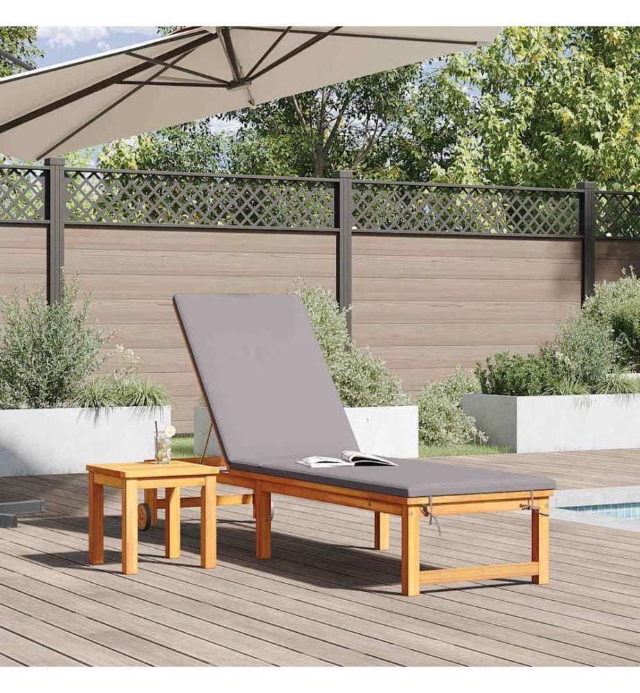 vidaXL Sonnenliege Braun 202 x 53 x 89 cm Massivholz Akazie