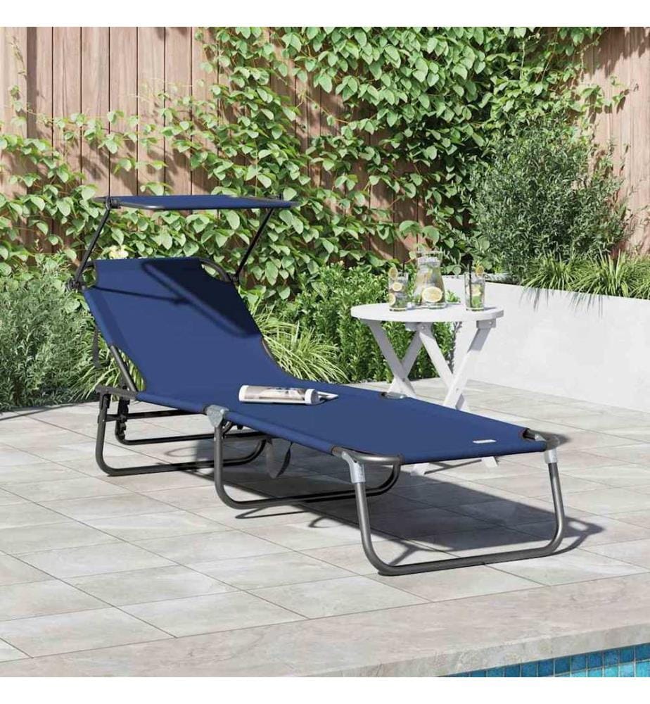 vidaXL Klappbare Sonnenliege Blau 190 x 57 x 81 cm Oxford