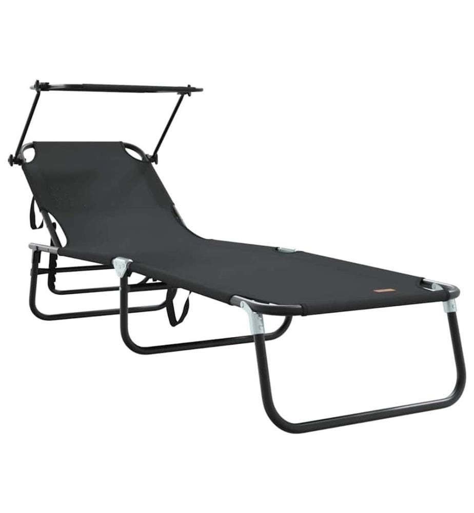 vidaXL Klappbare Sonnenliege Schwarz 190 x 57 x 81 cm Oxford