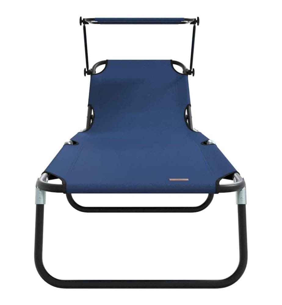 vidaXL Klappbare Sonnenliege 2 pcs Blau 190 x 57 x 81 cm Oxford