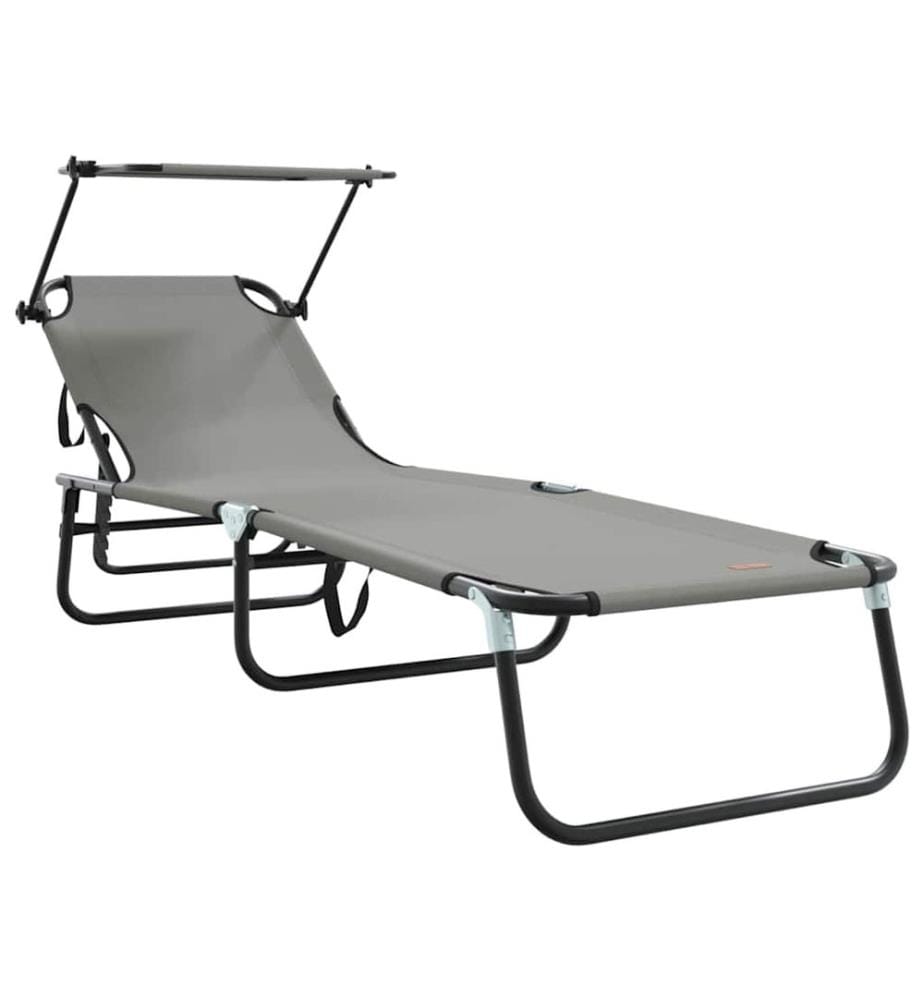 vidaXL Klappbare Sonnenliege 2 pcs Grau 190 x 57 x 81 cm Oxford