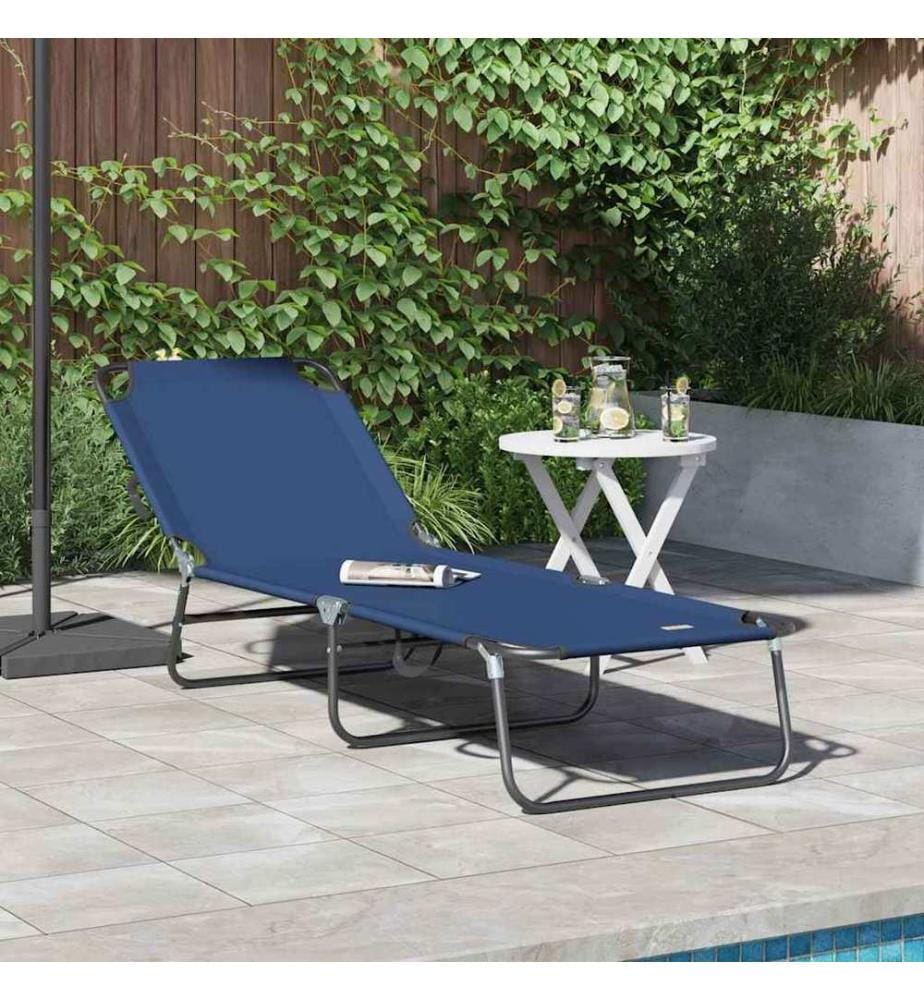vidaXL Klappbare Sonnenliege Blau 188 x 57 x 86,5 cm Polyester
