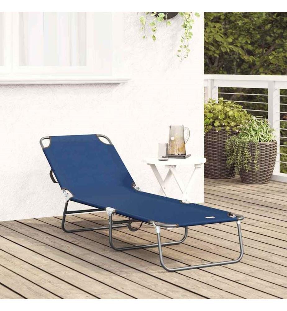 vidaXL Klappbare Sonnenliege Blau 188 x 57 x 86,5 cm Polyester