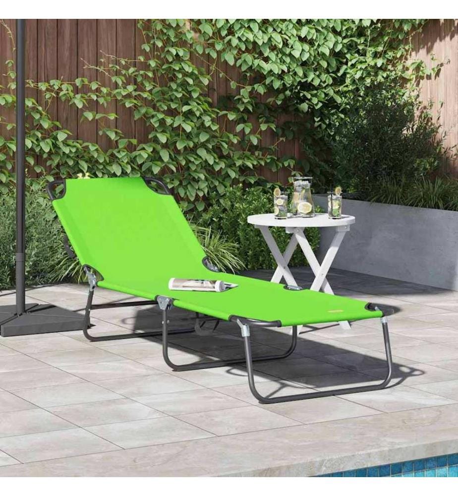 vidaXL Klappbare Sonnenliege Grün 188 x 57 x 86,5 cm Polyester