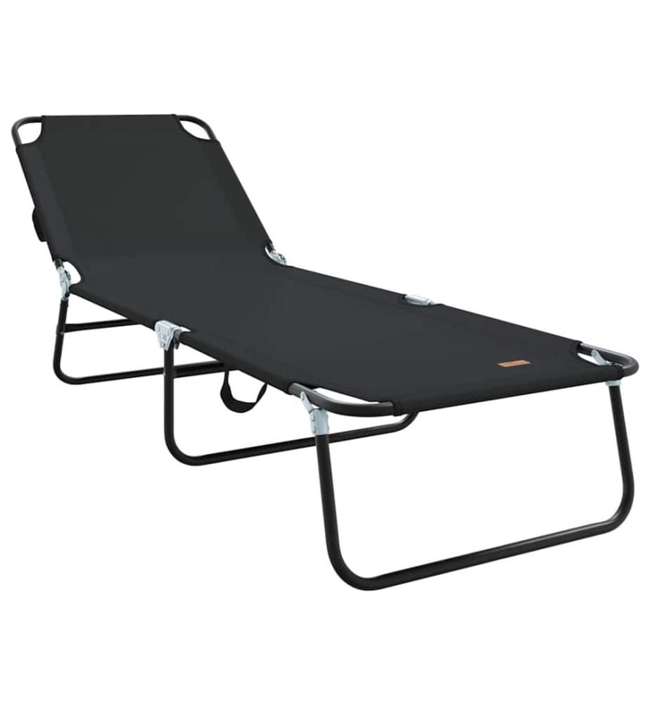 vidaXL Klappbare Sonnenliege 2 pcs Schwarz 188 x 57 x 86,5 cm
