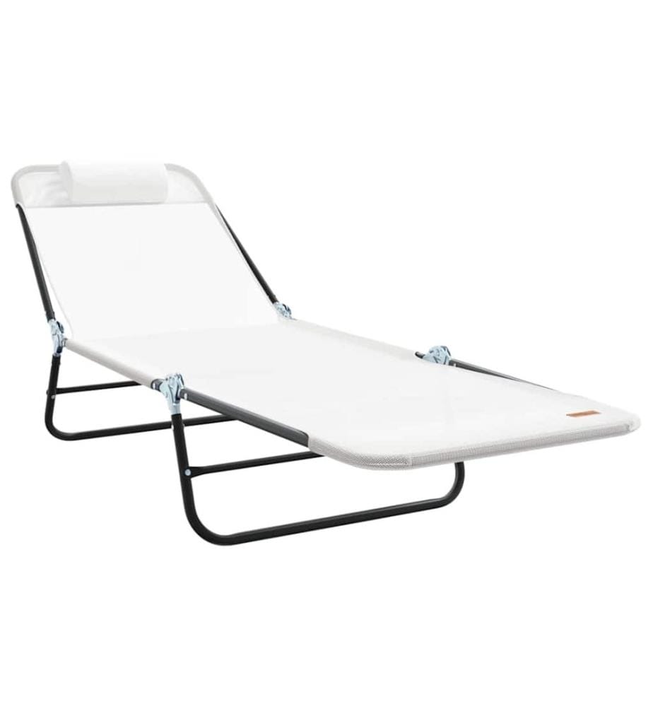 vidaXL Klappbare Sonnenliege Creme 182 x 55 x 85,5 cm Textilene