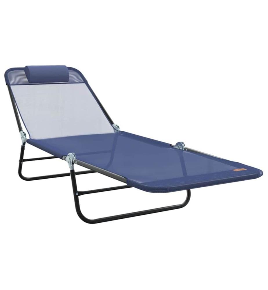 vidaXL Klappbare Sonnenliege Marineblau 182 x 55 x 85,5 cm Textilene