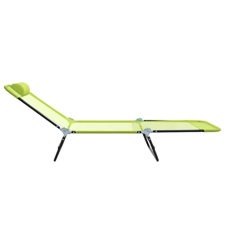 vidaXL Klappbare Sonnenliege Grün 182 x 55 x 85,5 cm Textilene