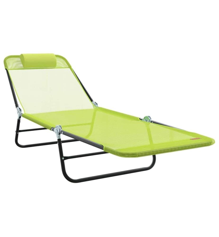 vidaXL Klappbare Sonnenliege 2 pcs Grün 182 x 55 x 85,5 cm Textilene