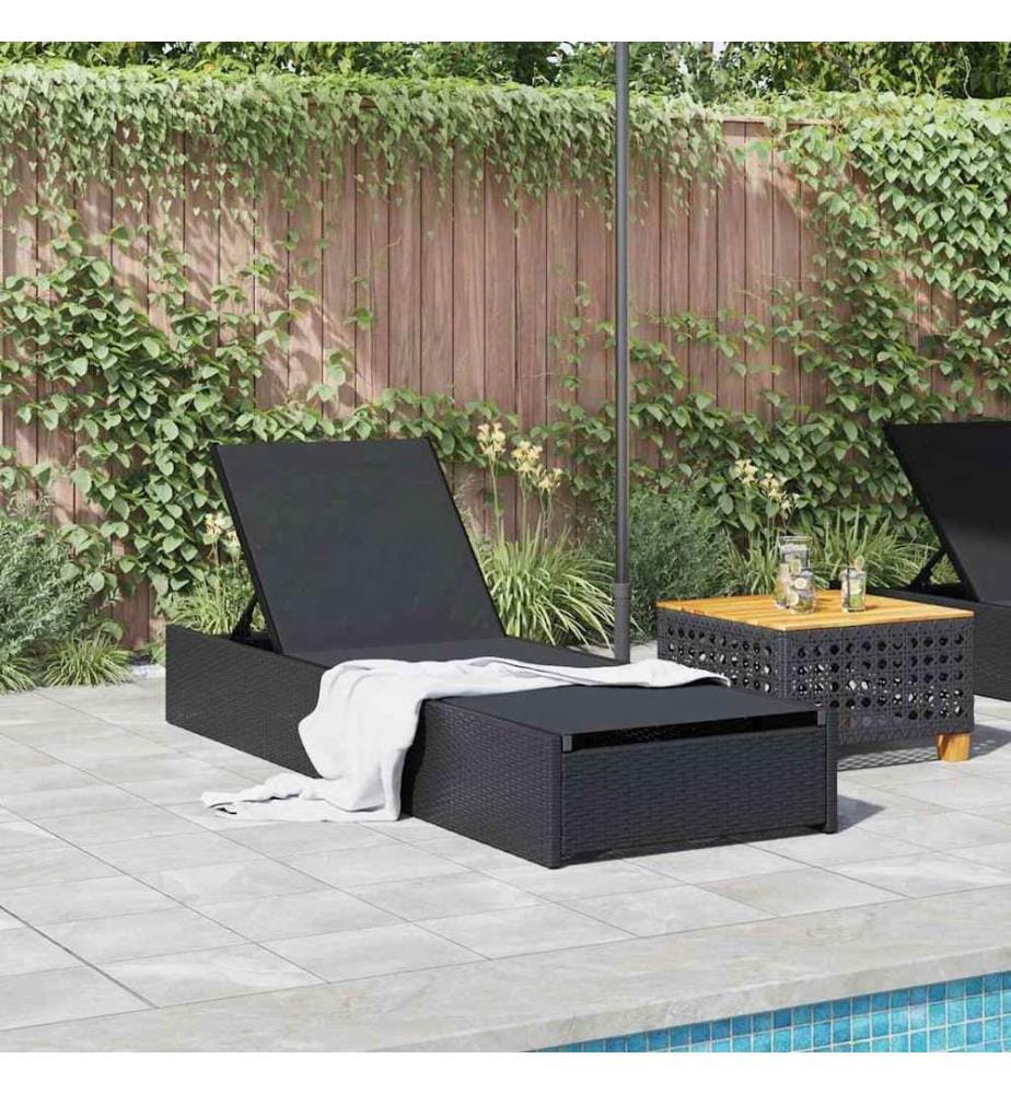 vidaXL Sonnenliege Schwarz 200,5 x 70 x 75 cm Poly-Rattan