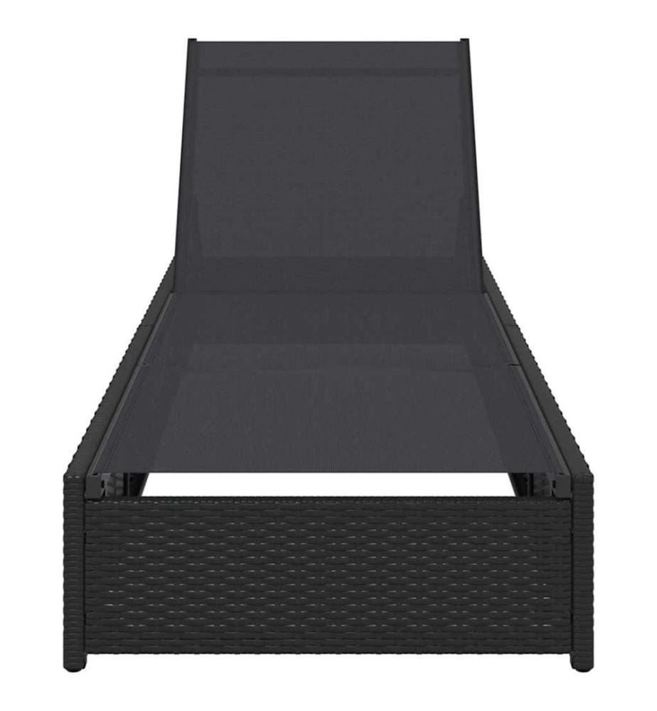 vidaXL Sonnenliege Schwarz 200,5 x 70 x 75 cm Poly-Rattan