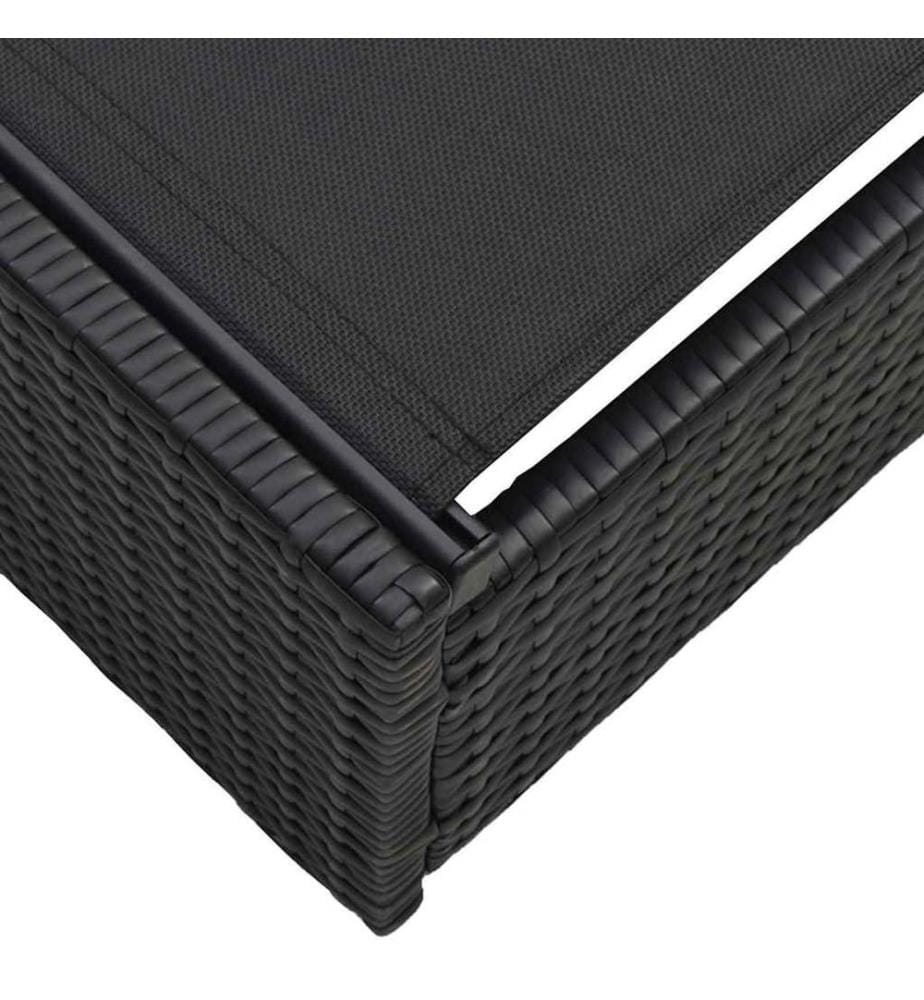 vidaXL Sonnenliege Schwarz 200,5 x 70 x 75 cm Poly-Rattan