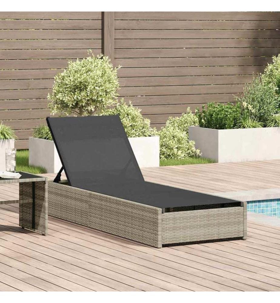 vidaXL Sonnenliege Beige 200,5 x 70 x 75 cm Poly-Rattan