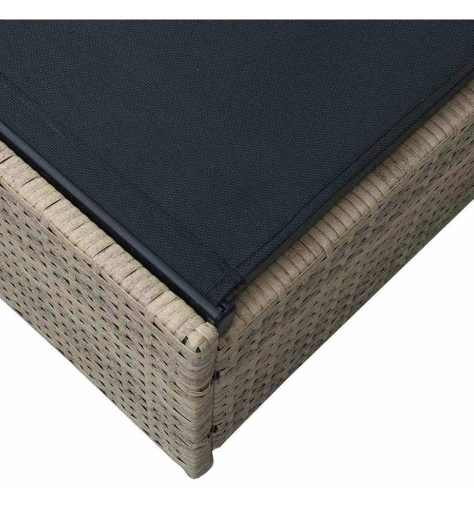 vidaXL Sonnenliege Beige 200,5 x 70 x 75 cm Poly-Rattan