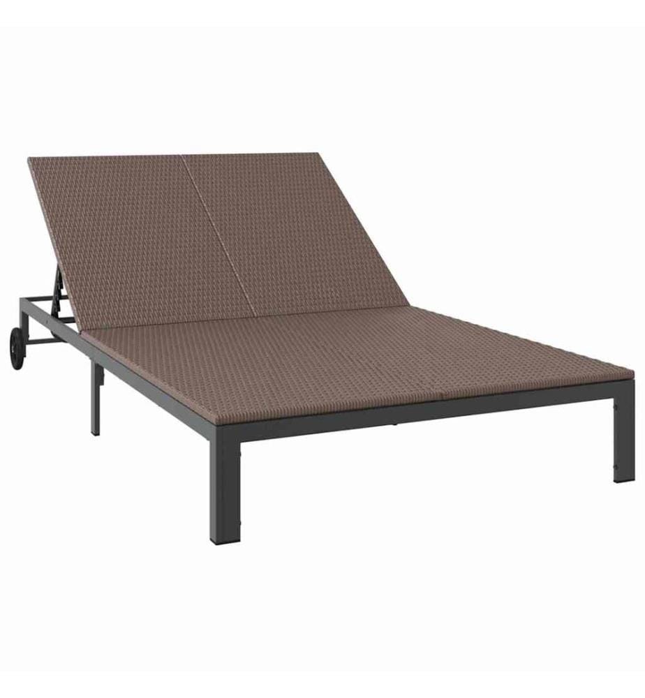 vidaXL Sonnenliege Braun 206 x 115 x 75 cm Poly-Rattan
