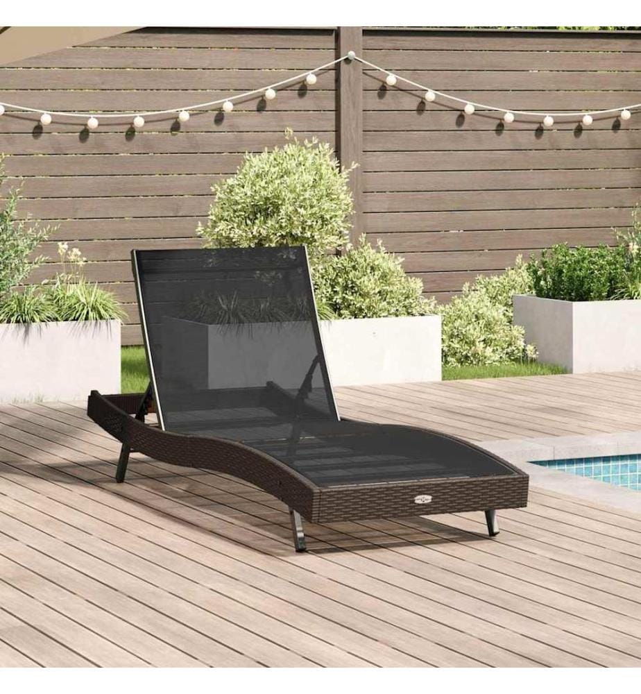 vidaXL Sonnenliege 197 x 70 x 82 cm Poly-Rattan