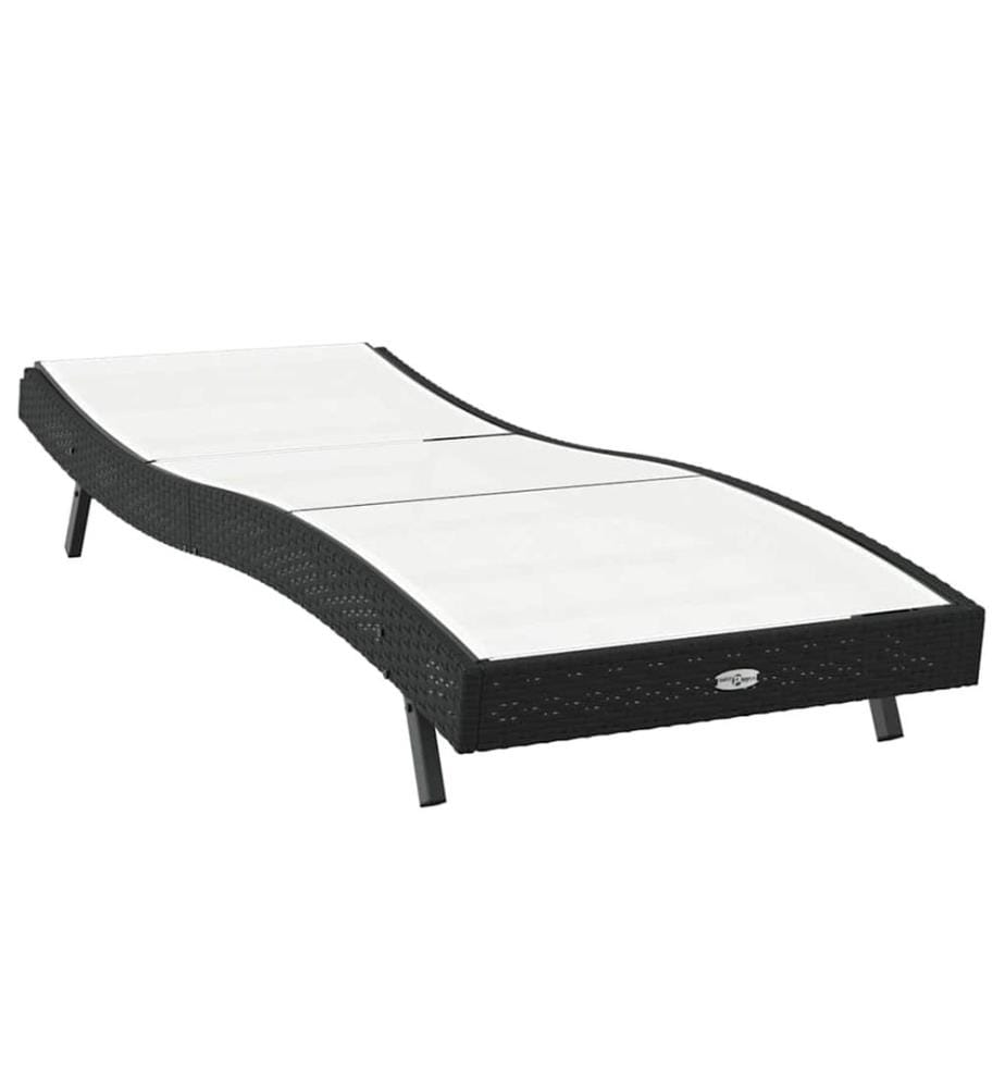 vidaXL Sonnenliege Schwarz und Weiss 197 x 70 x 82 cm Poly-Rattan