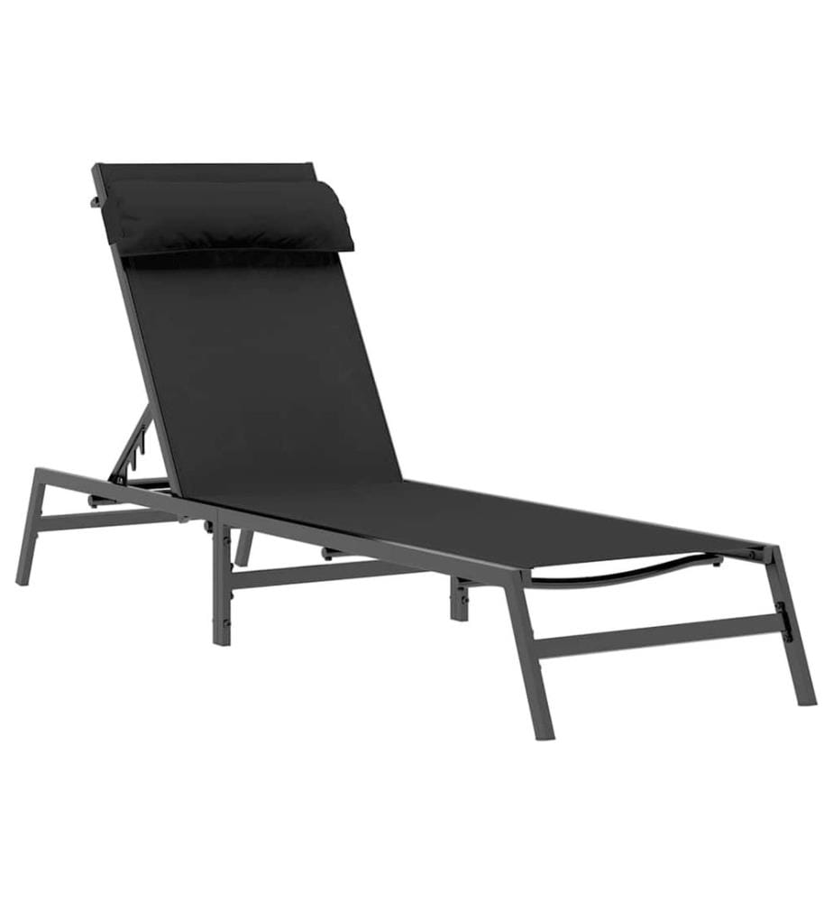 vidaXL Sonnenliege Schwarz und Anthrazit 197 x 54 x 86 cm Stahl