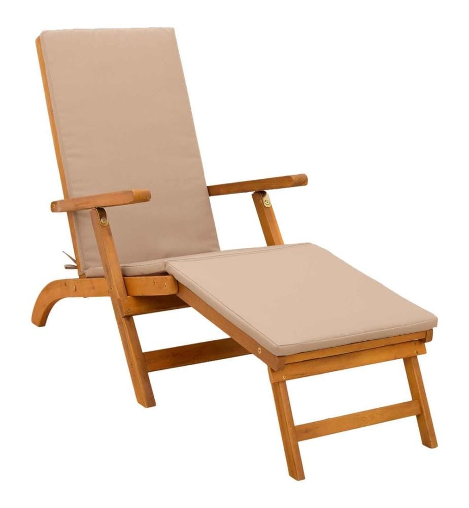 vidaXL Reclining and Folding Sunlounger Massivholz Akazie