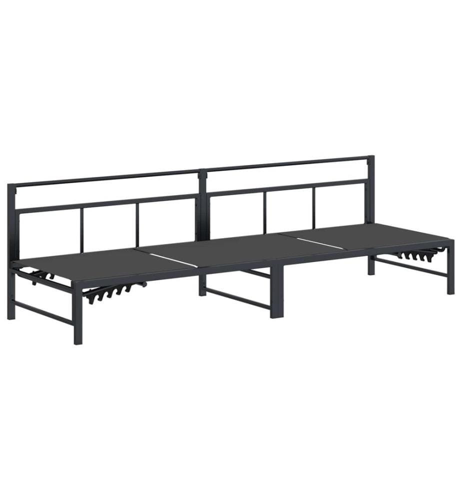 vidaXL Sonnenliege Schwarz 200 x 62 x 59,5 cm Textilene