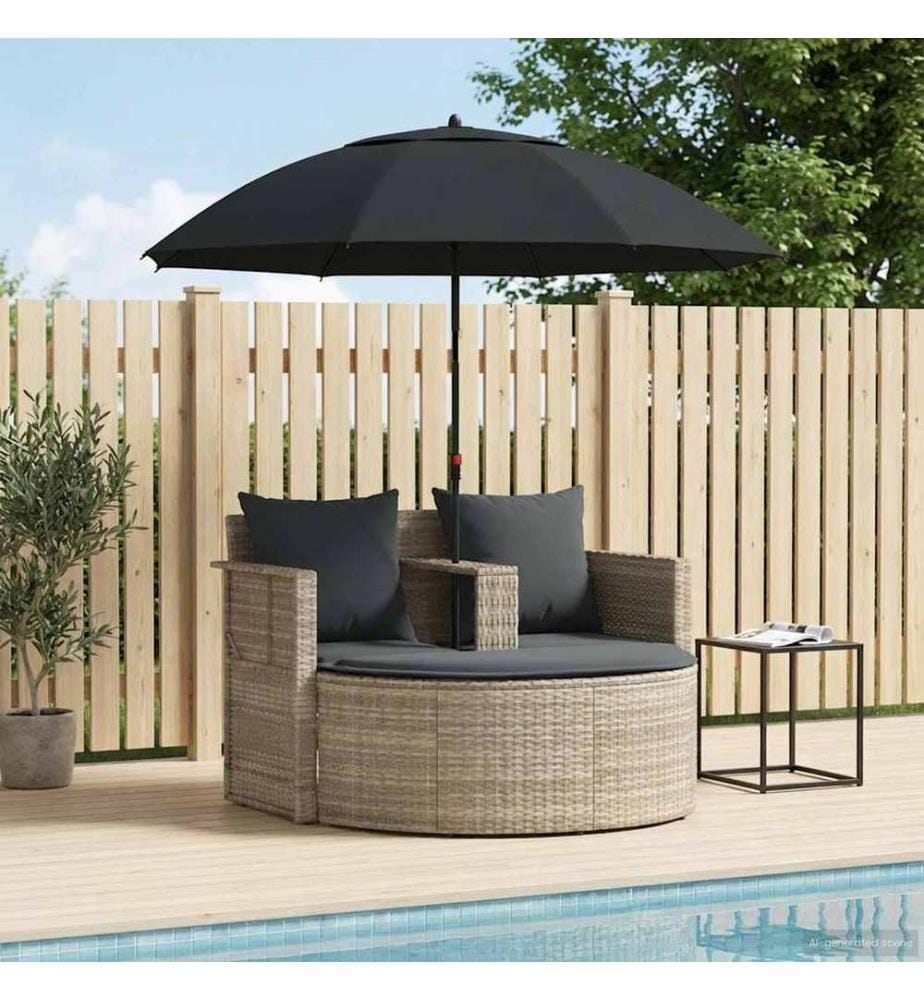 vidaXL Garten-Sofa 8 pcs Hellgrau und Dunkelgrau Poly-Rattan