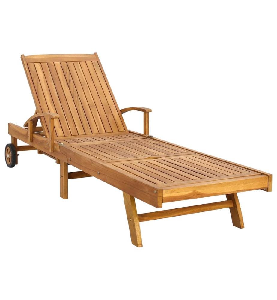 vidaXL Sonnenliege 1-Person Braun Massivholz Teak