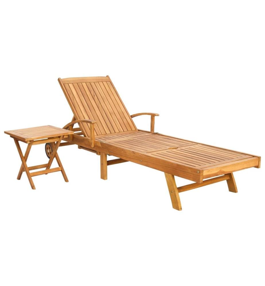 vidaXL Sonnenliege mit Tisch 2 pcs Braun 40 x 40 x 40 cm