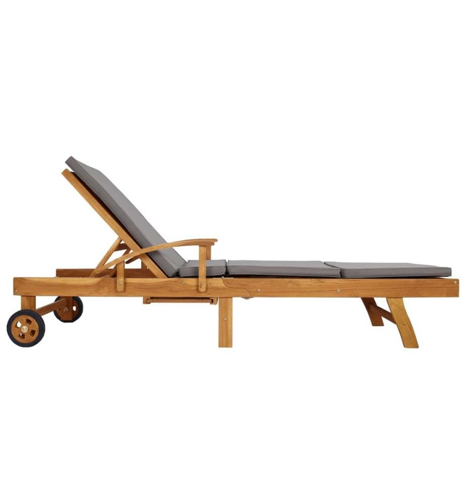 vidaXL Sonnenliege 100% Polyester mit solidem Teak