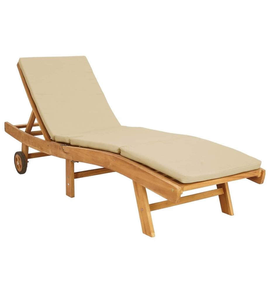 vidaXL Sonnenliege Braun und Beige Polyester