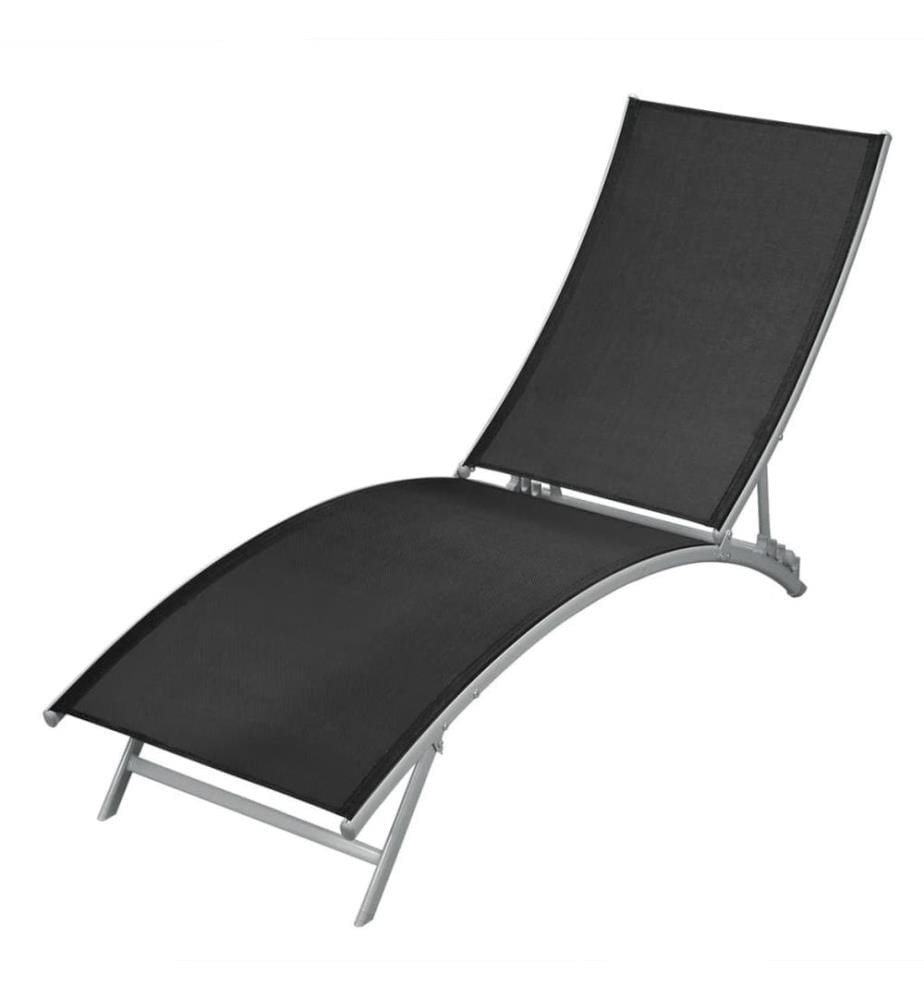 vidaXL Sonnenliege Stahl und Textilene Schwarz