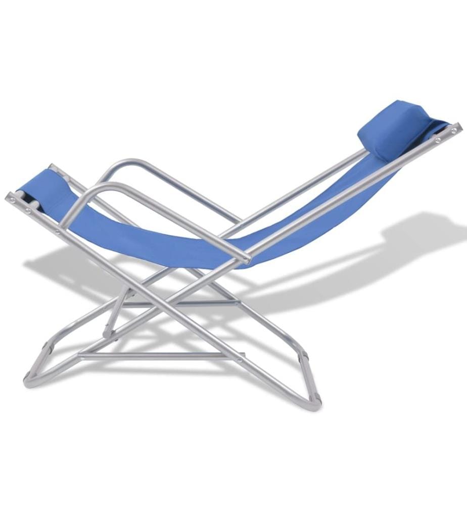 vidaXL Liegestühle 2 Stk. Stahl Blau