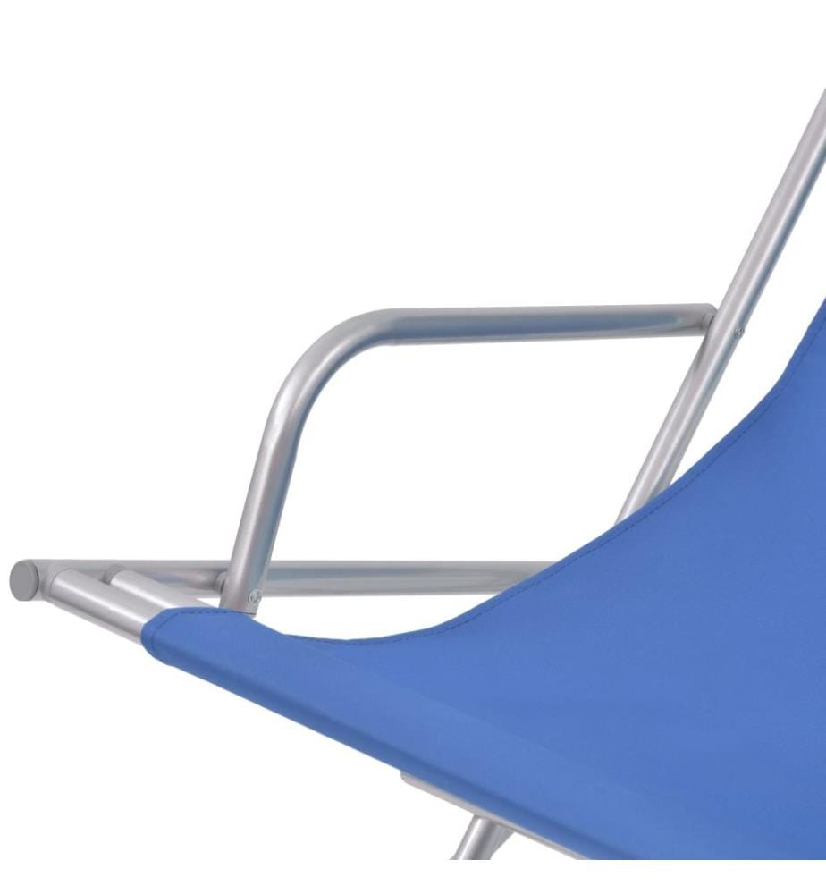 vidaXL Liegestühle 2 Stk. Stahl Blau