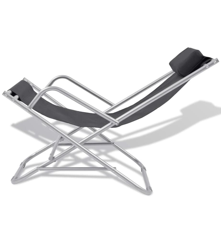 vidaXL Liegestühle 2 Stk. Stahl Schwarz