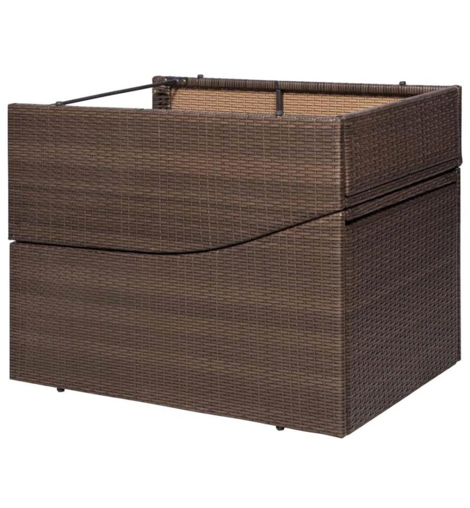vidaXL Sonnenliege mit Polsterauflage Poly Rattan Braun