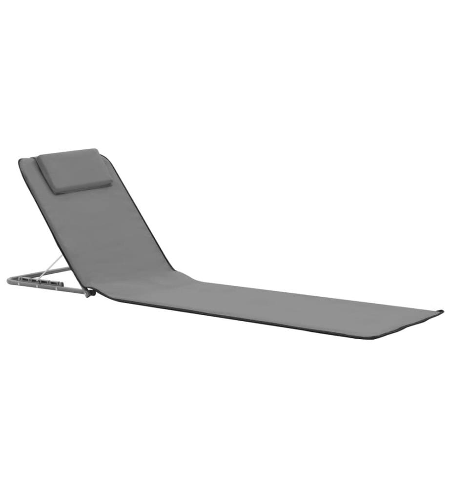 vidaXL Klappbare Strandmatte 2 Stk. Stahl und Stoff Grau