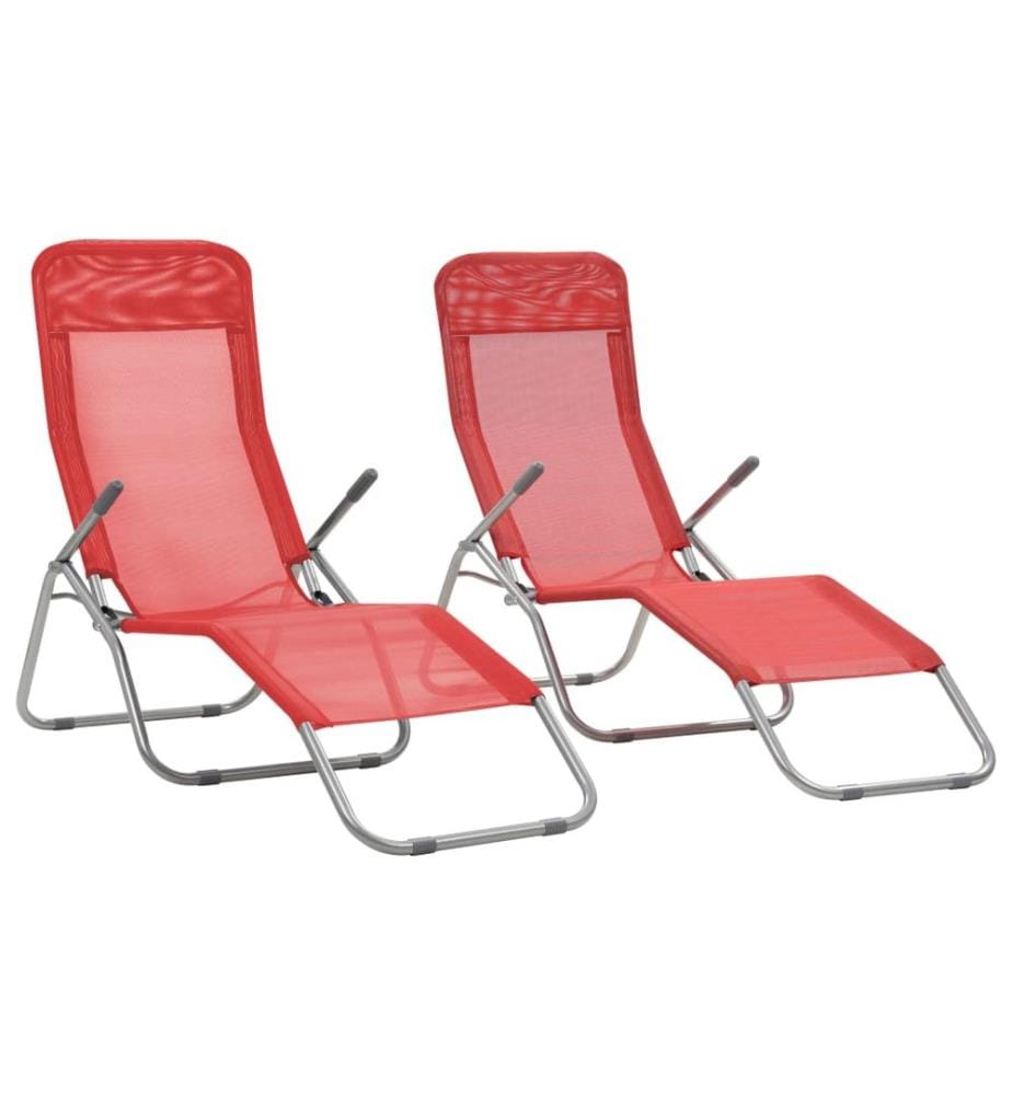 vidaXL Klappliegen 2 Stk. Textilene Rot